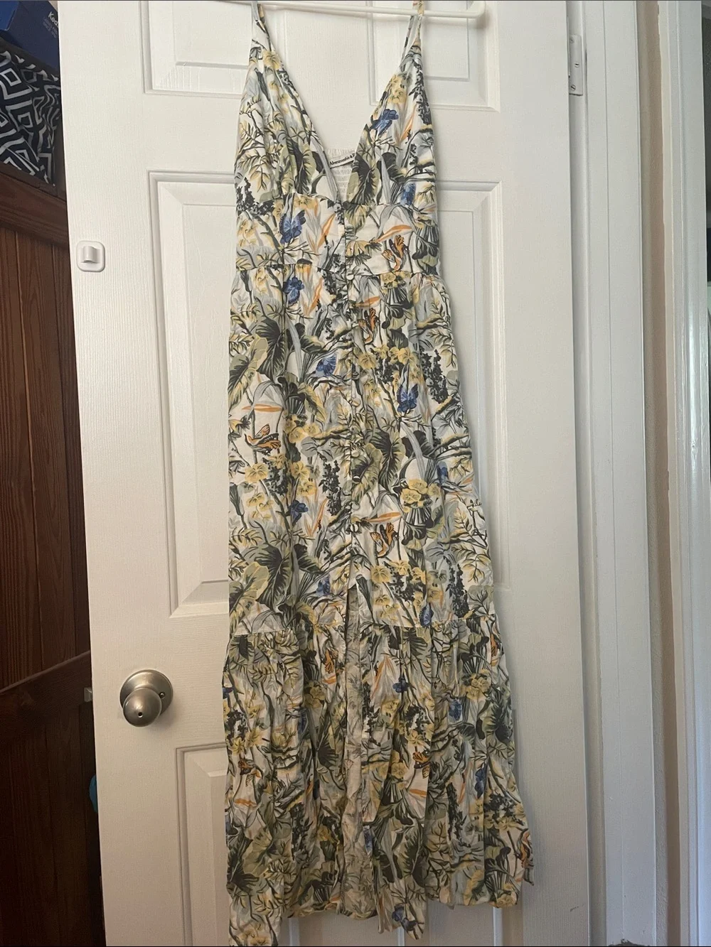 Abercrombie & Fitch Floral V-Neck Maxi Dress w/ Front Slit
